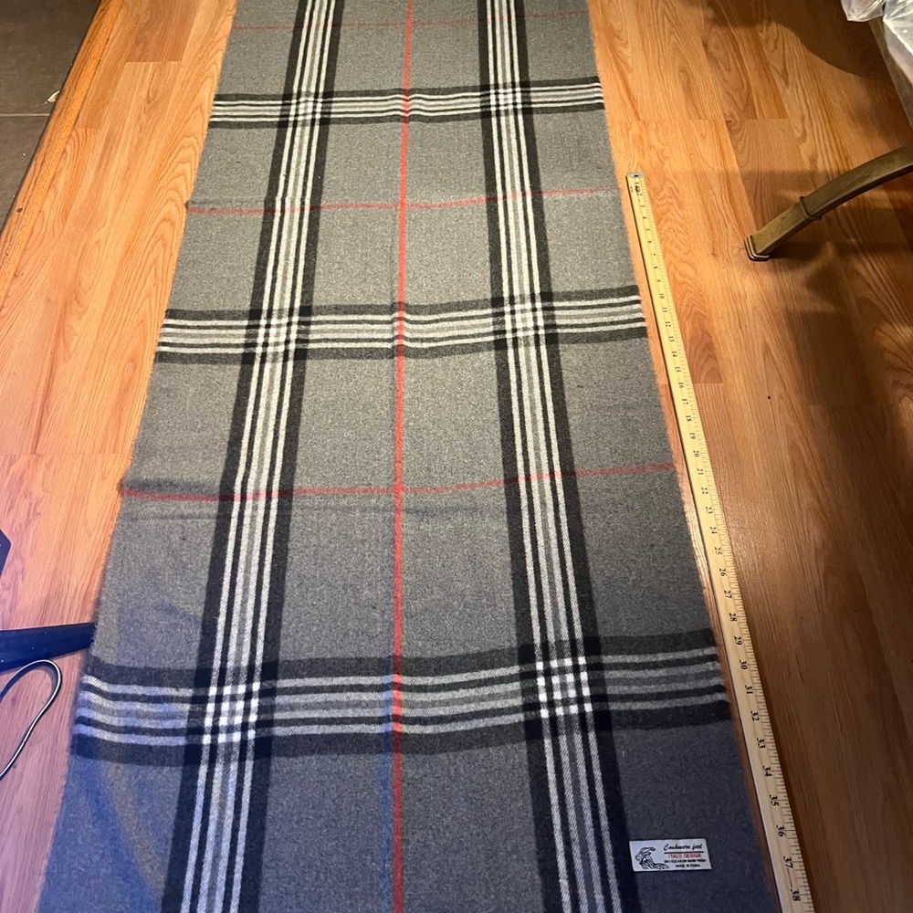 Gray Plaid Scarf